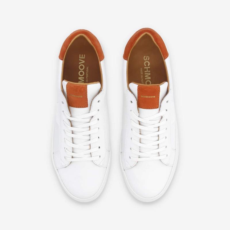 SPARK CLAY M - NAPPA/SUEDE -  BLANC/ORANGE SANGUINE